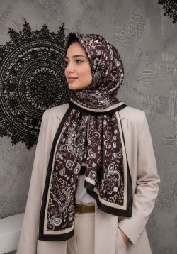 Desenli Flamlı Keten Eşarp