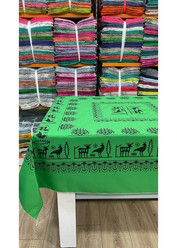 Dikişli Leke Tutmaz Masa Örtüsü ms3 yeşil
