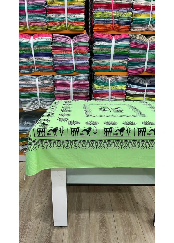 Dikişli Leke Tutmaz Masa Örtüsü ms3 açık yeşil