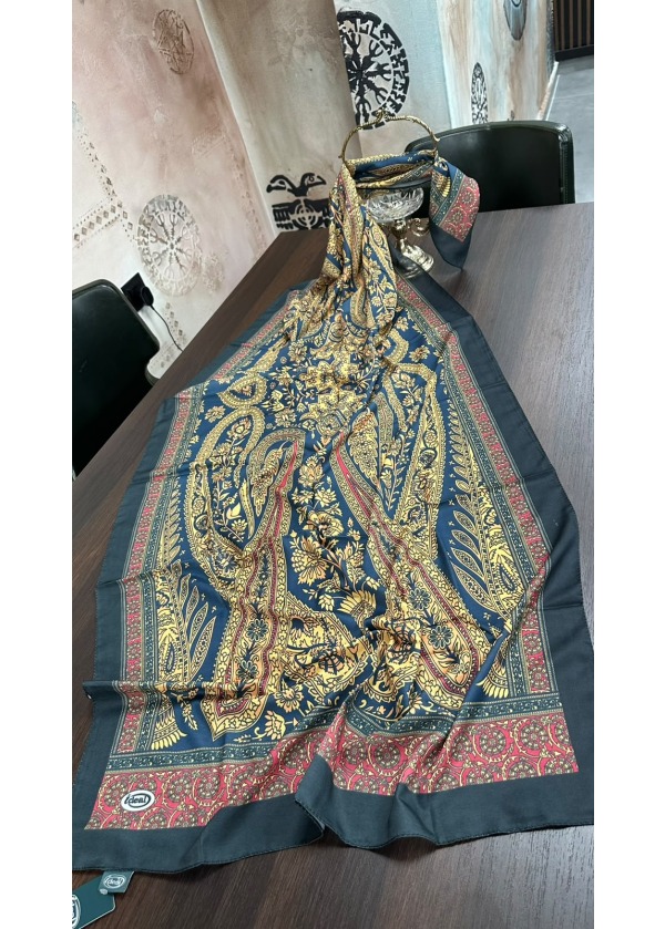 Etnik Desen Pamuk Soft Şal LRD-2 Sax