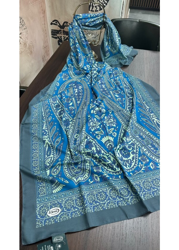 Etnik Desen Pamuk Soft Şal LRD-2 Turkuaz