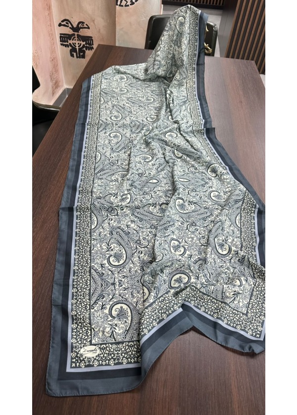 Etnik Desen Pamuk Soft Şal LRD Beyaz