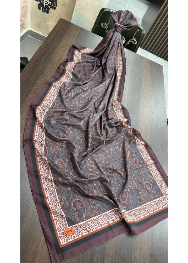 Etnik Desen Pamuk Soft Şal LRD Koyu Bordo