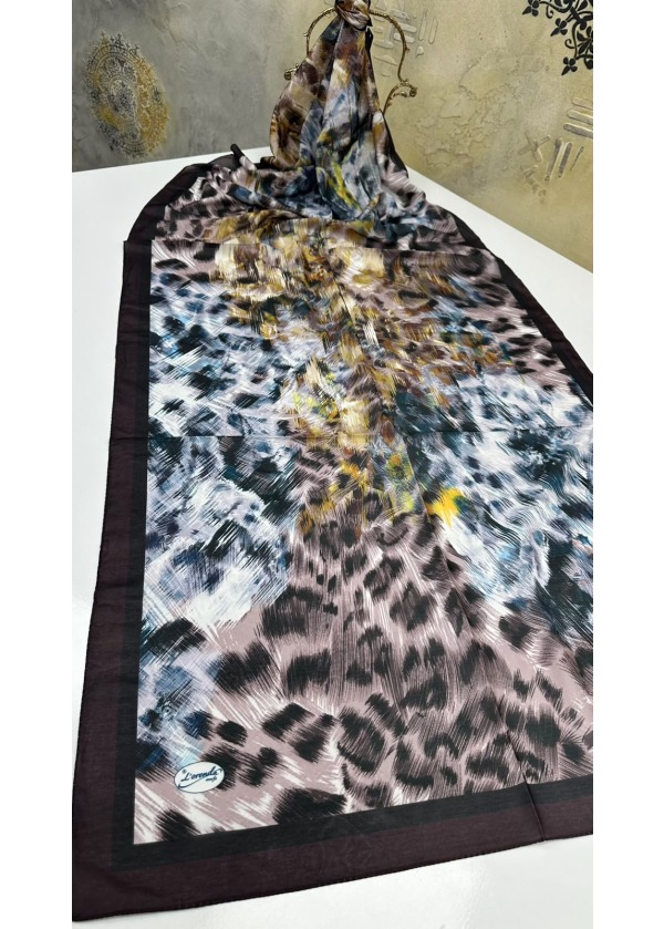 Leopar Desen Pamuk Soft Şal 4