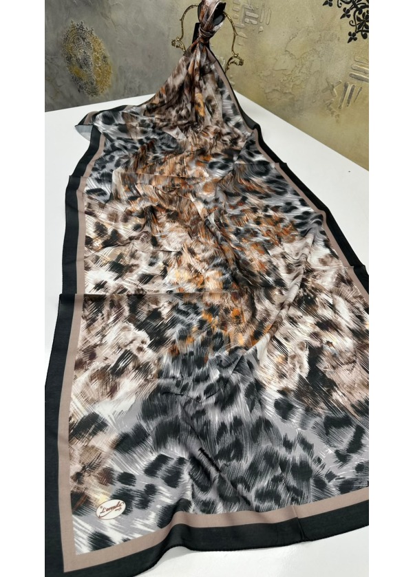 Leopar Desen Pamuk Soft Şal 6