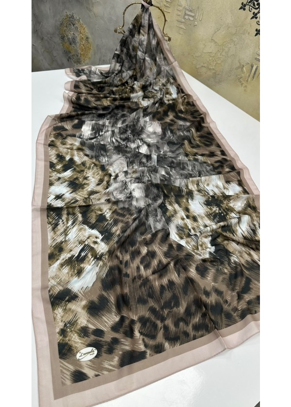 Leopar Desen Pamuk Soft Şal 13
