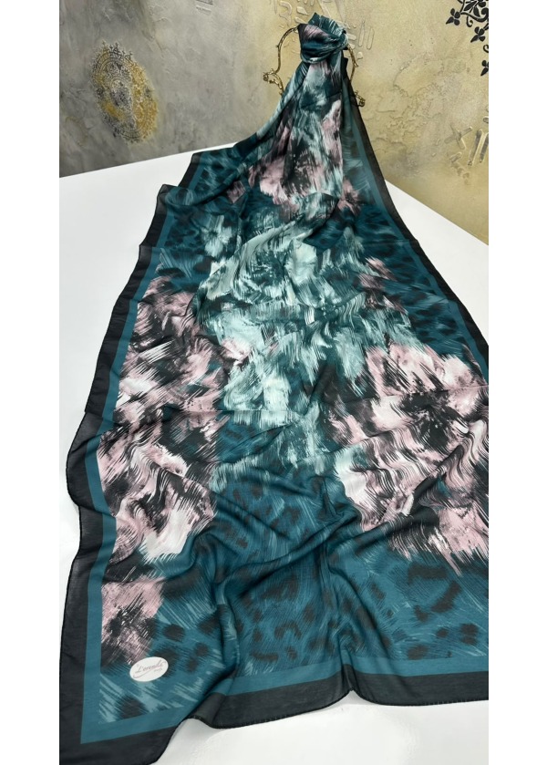 Leopar Desen Pamuk Soft Şal 15
