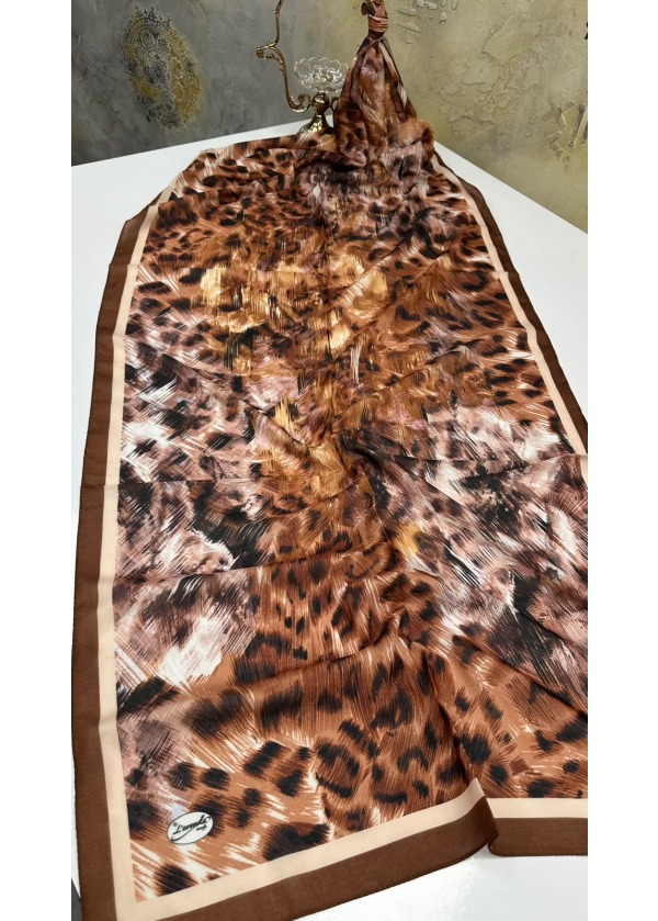 Leopar Desen Pamuk Soft Şal 17