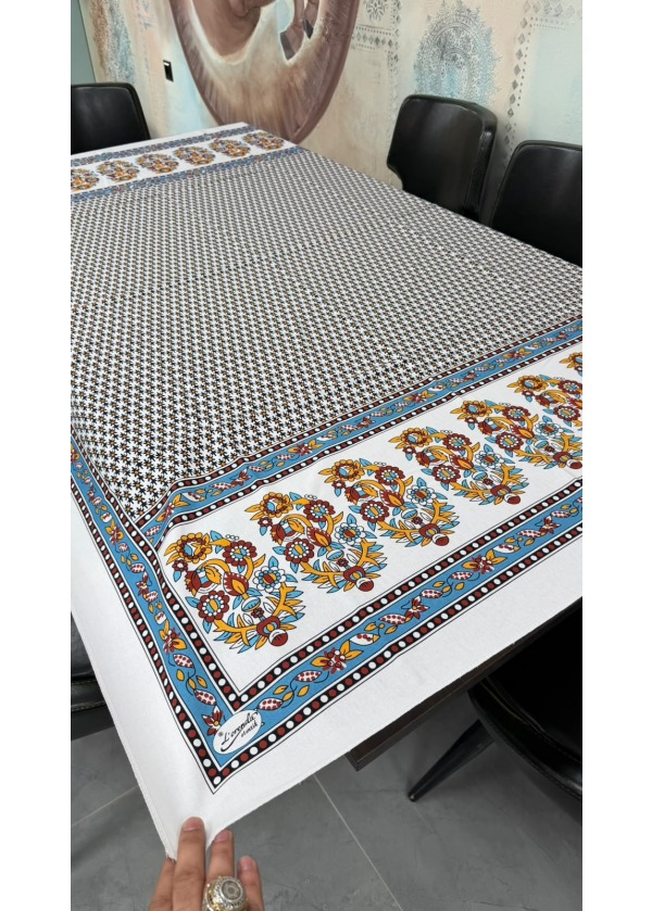 Lorenda Reaktif Hamamiye Desenli Dikdörtgen Masa Örtüsü 7