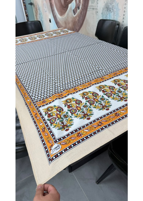 Lorenda Reaktif Hamamiye Desenli Dikdörtgen Masa Örtüsü 9