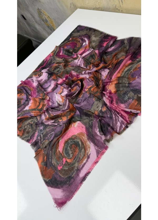 Hırçın Dalgalar Empirme Cotton Eşarp Yazma Karışık