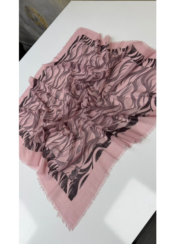 Rüzgar Flamlı Pamuk Eşarp Pembe