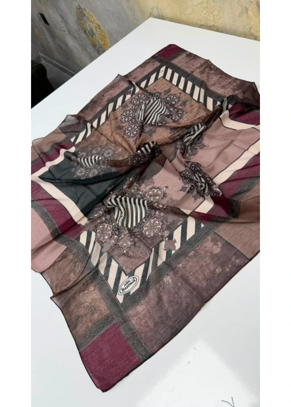 Yasemin Çapraz Şeritli Desen Dikişli Yazma 5