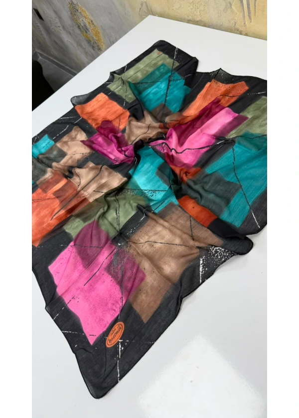 Yasemin Renklerin Dansı Dikişli Yazma 7