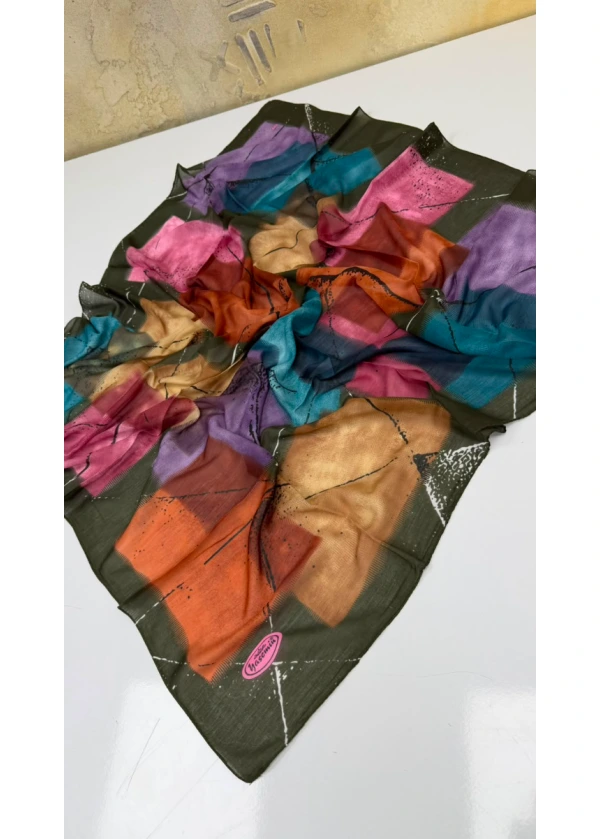 Yasemin Renklerin Dansı Dikişli Yazma 18