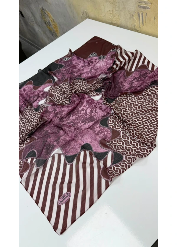 Yasemin Modern Çizgili Dikişli Yazma 4