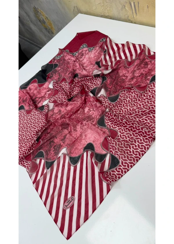 Yasemin Modern Çizgili Dikişli Yazma 5