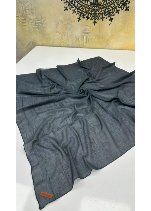 Vual Düz Renk Bambu Kraş Eşarp 8