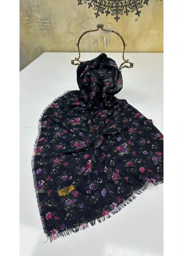 Kır Çiçeği Flamlı Pamuk Eşarp 14