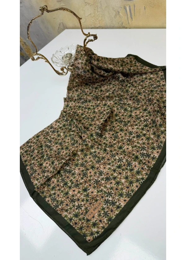 Per Bello Çiçek Desenli Dikişli Eşarp Yazma 4