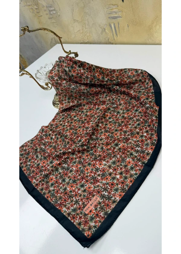 Per Bello Çiçek Desenli Dikişli Eşarp Yazma 11