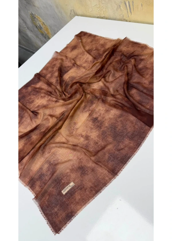 Sinem Buğulu Desen Empirme Cotton Eşarp Yazma 3