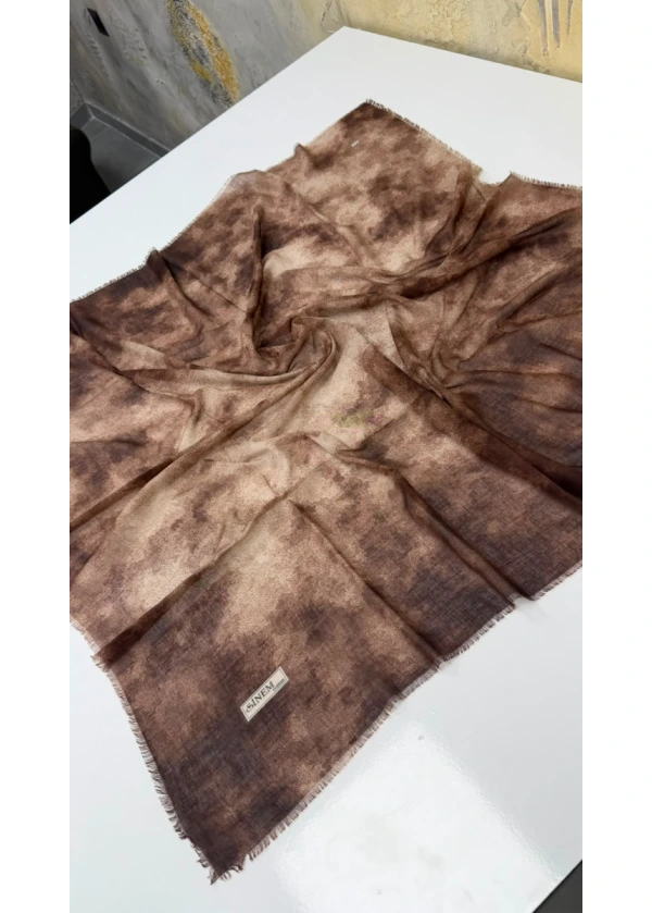 Sinem Buğulu Desen Empirme Cotton Eşarp Yazma 9