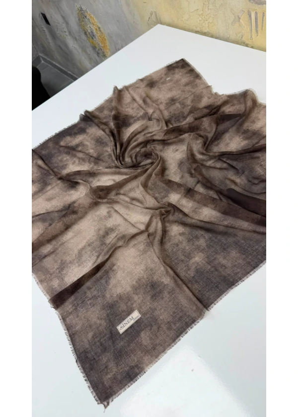 Sinem Buğulu Desen Empirme Cotton Eşarp Yazma 11