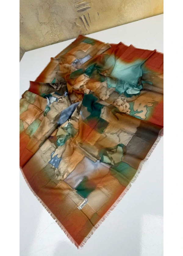 Lorenda Asude Empirme Cotton Eşarp Yazma 1