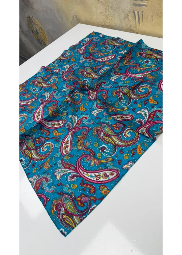 Organik Sümbül Pamuk Eşarp 90cm 6